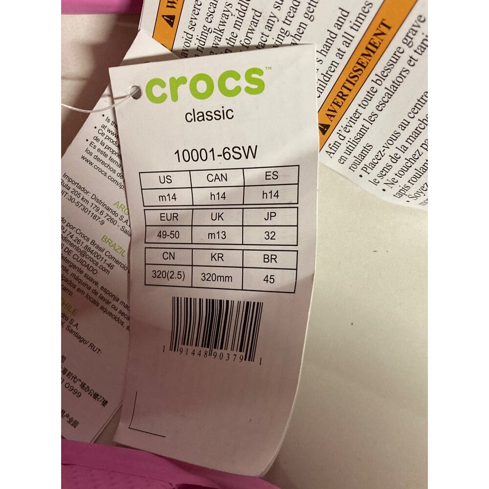 Crocs Men's Classic Clog  Shoe  Pink Size US Men's 14 New With Tag - Picture 3 of 5